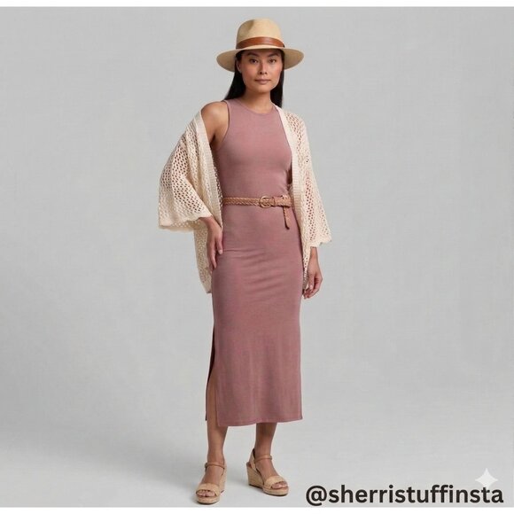 lululemon athletica Dresses & Skirts - Like New Lululemon Get Going Midi Dress Red Dust Nulu Racerback Tank Size 4 S